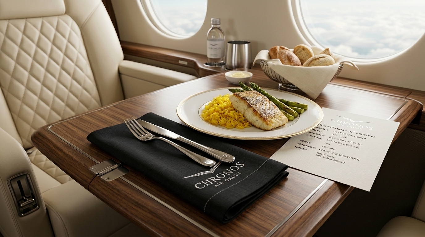 Food_on_private_jet - Chronos Air Group Image